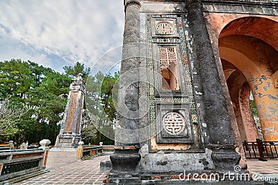 Detail. Tomb of Tu Duc. Hue. Vietnam Stock Photo